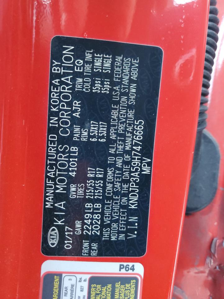 2017 Kia Soul + VIN: KNDJP3A59H7476665 Lot: 81926184