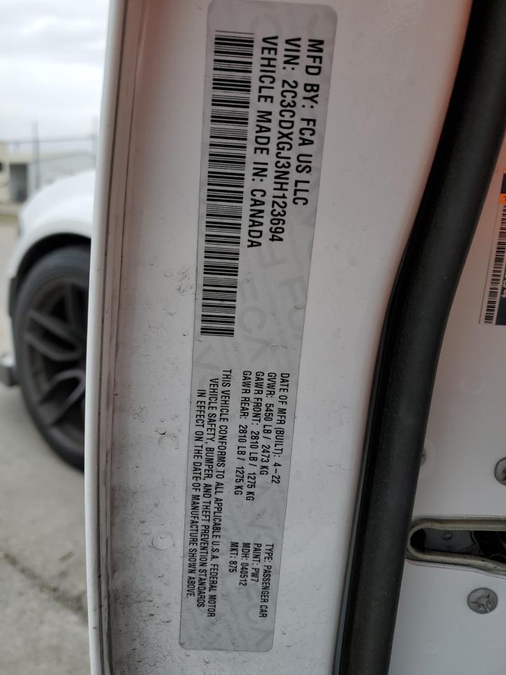 2022 Dodge Charger Scat Pack VIN: 2C3CDXGJ3NH123694 Lot: 81579884