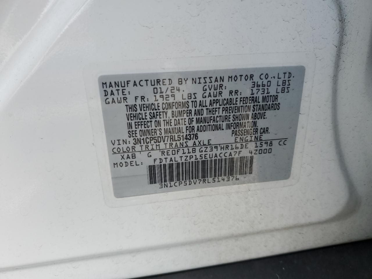 VIN 3N1CP5DV7RL514376 2024 NISSAN KICKS no.13