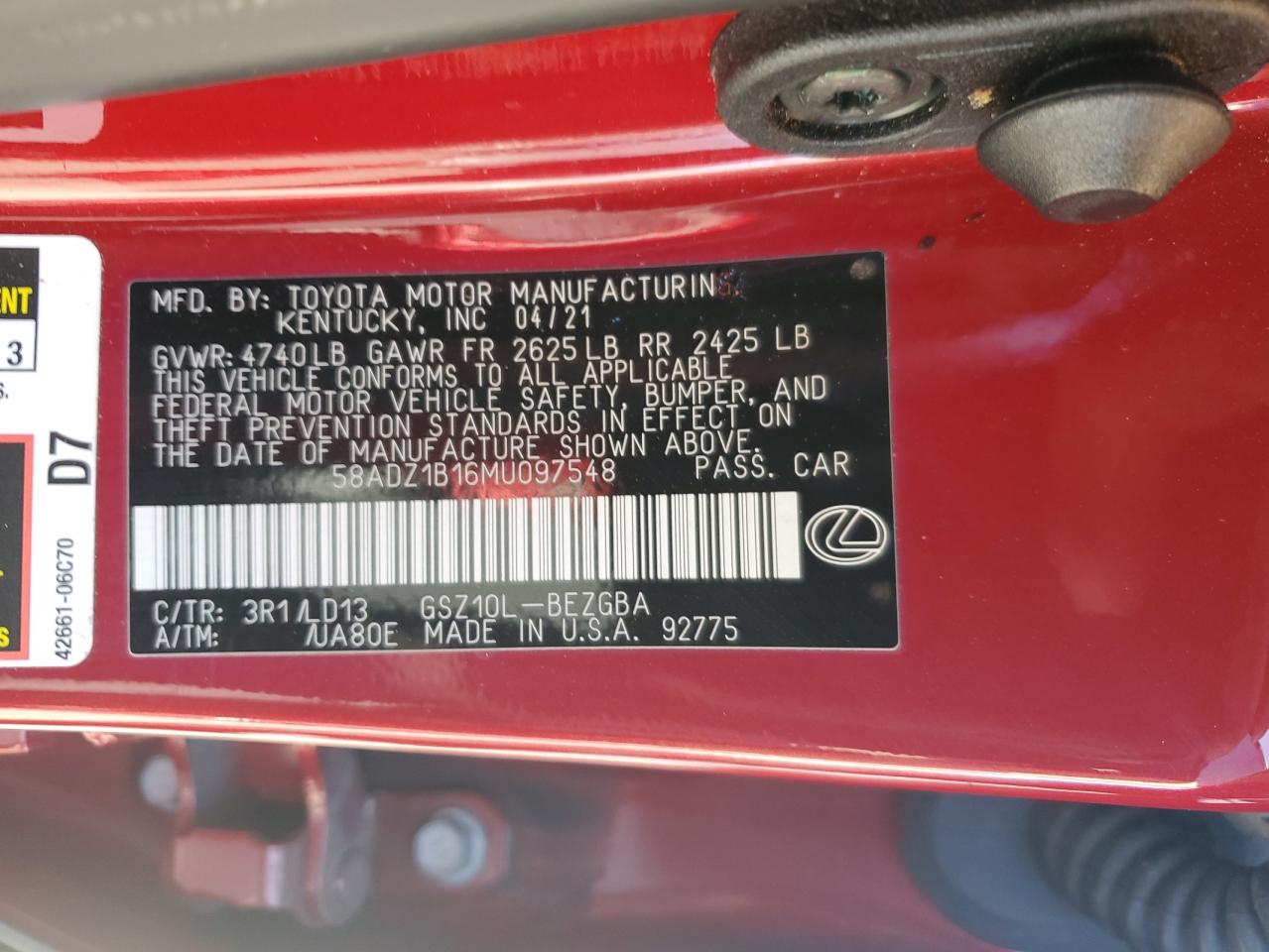 2021 Lexus ES - Image 12