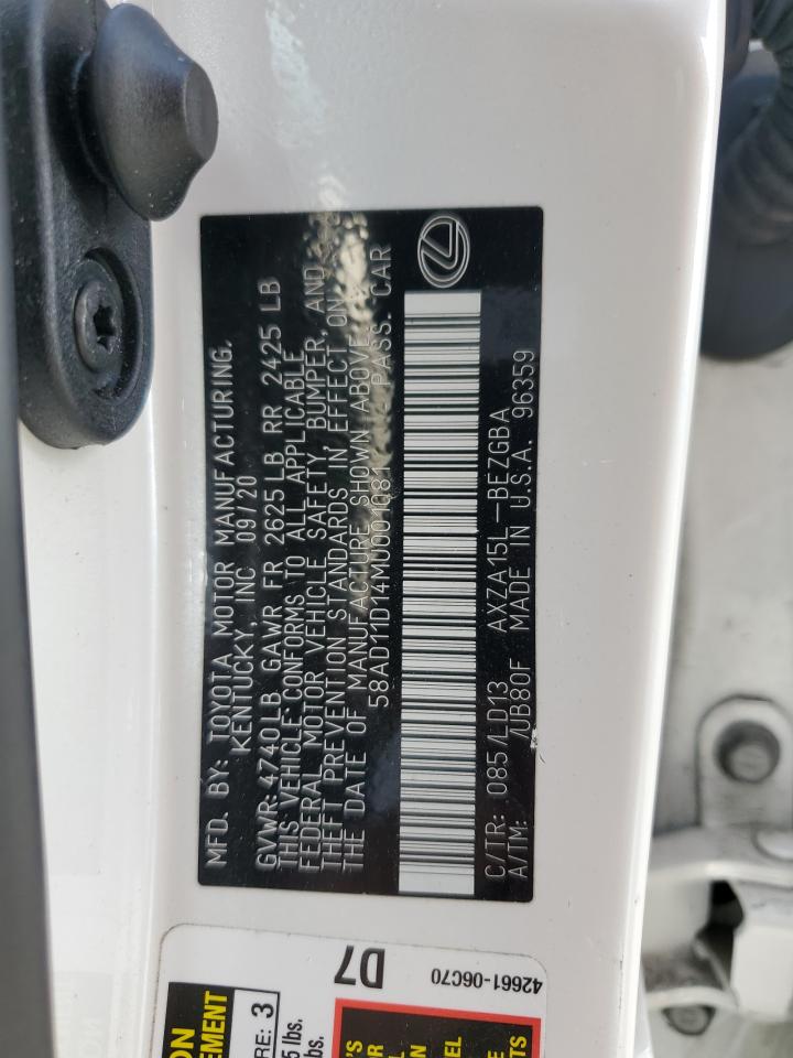 2021 Lexus Es 250 Base VIN: 58AD11D14MU001081 Lot: 79027914