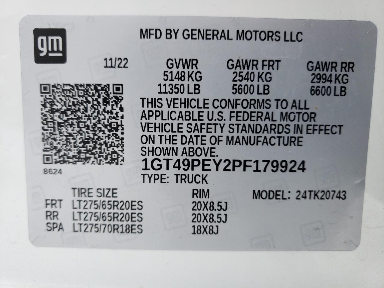 2023 GMC Sierra K2500 At4 VIN: 1GT49PEY2PF179924 Lot: 78678234