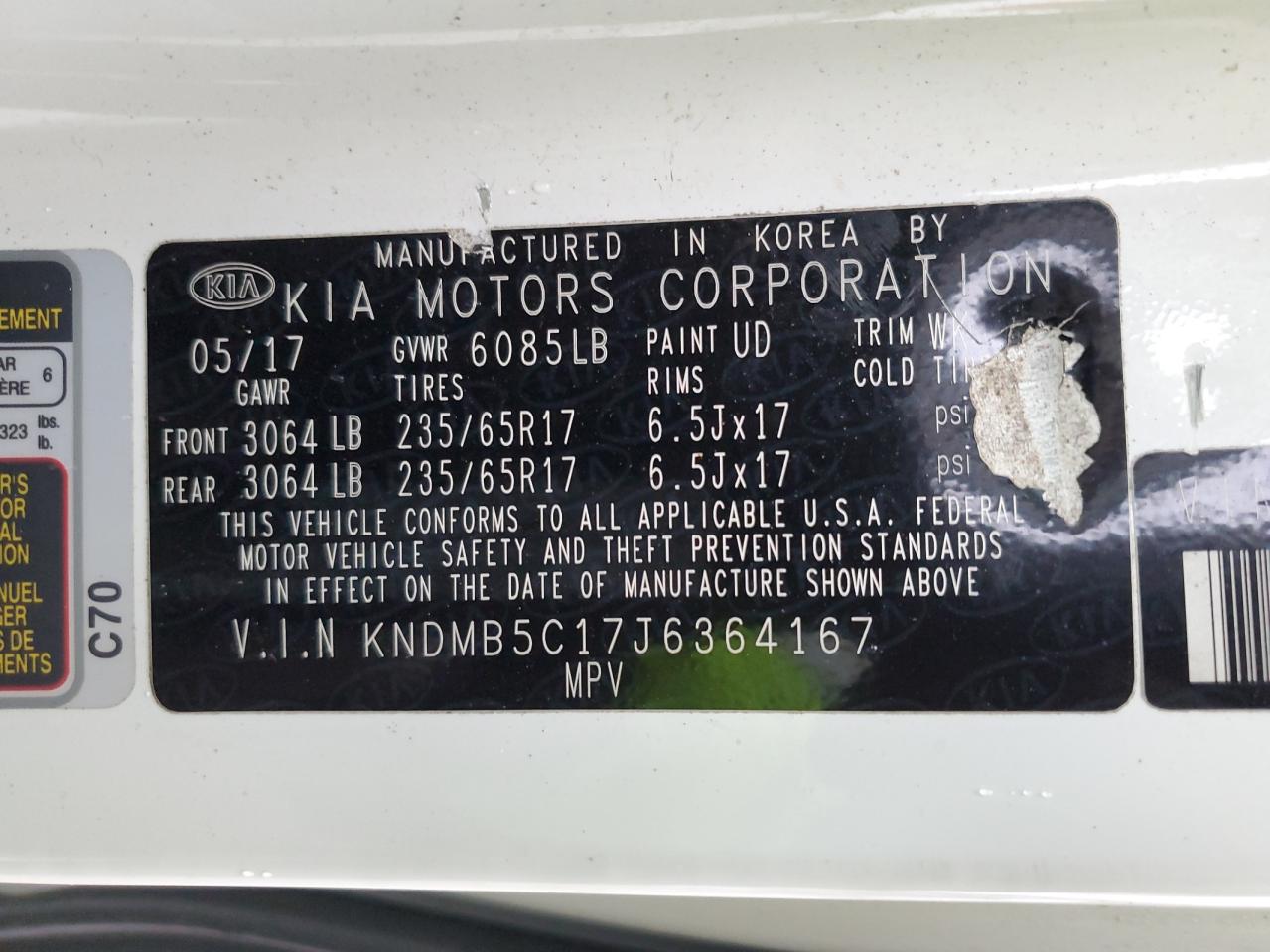 2018 Kia Sedona Lx VIN: KNDMB5C17J6364167 Lot: 82484604