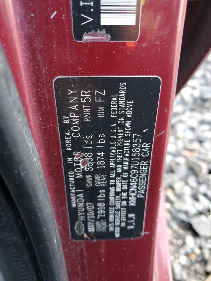 2007 Hyundai Accent Gls VIN: KMHCN46C97U158357 Lot: 80876694