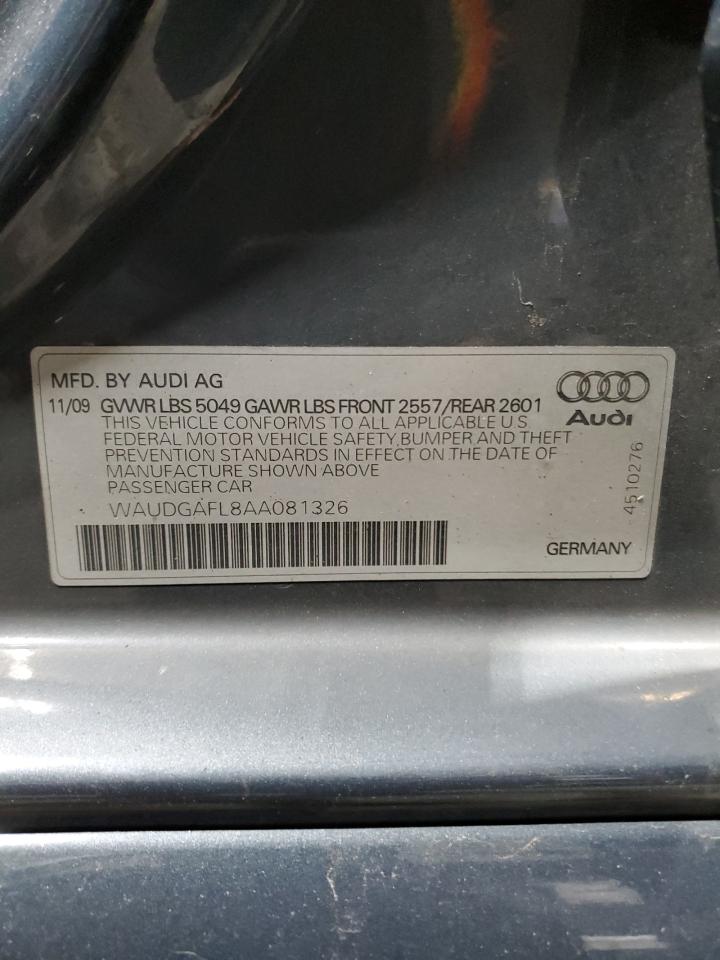 2010 Audi S4 Premium Plus VIN: WAUDGAFL8AA081326 Lot: 80667064