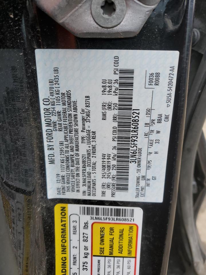 2020 Lincoln Mkz Reserve VIN: 3LN6L5F93LR608521 Lot: 80955424