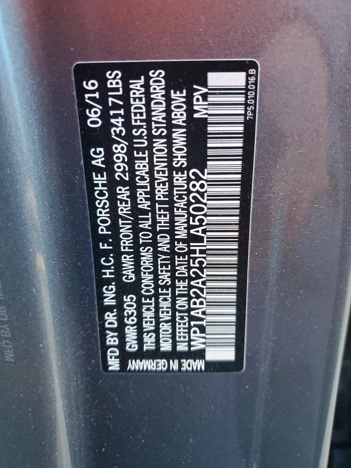 2017 Porsche Cayenne S VIN: WP1AB2A25HLA50282 Lot: 80912384