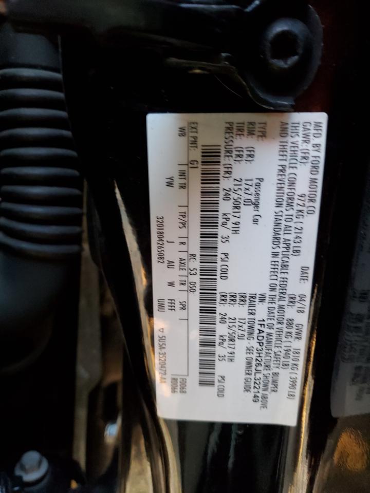 2018 Ford Focus Sel VIN: 1FADP3H26JL322149 Lot: 81851274