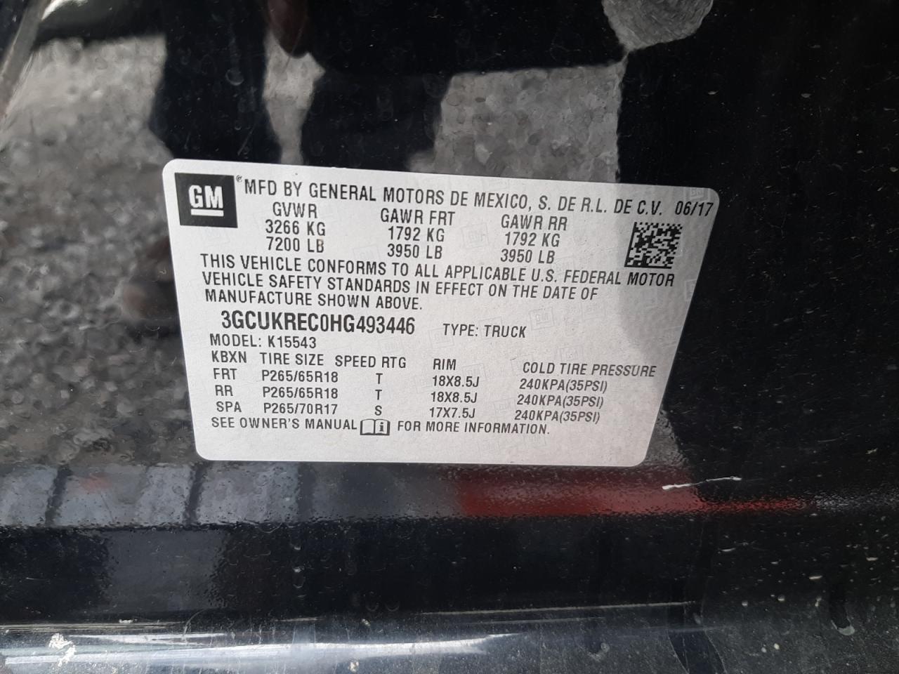 VIN 3GCUKREC0HG493446 2017 CHEVROLET ALL Models no.12