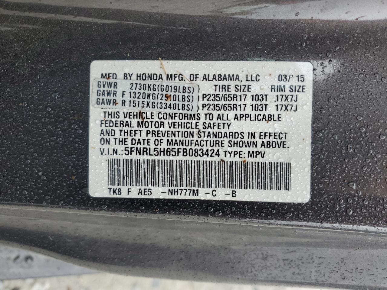 2015 Honda Odyssey - Image 14