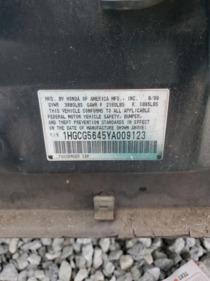 2000 Honda Accord Lx VIN: 1HGCG5645YA009123 Lot: 82760404