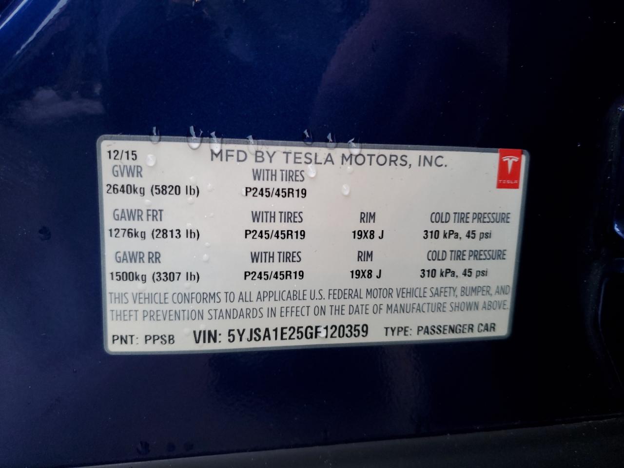 VIN 5YJSA1E25GF120359 2016 TESLA MODEL S no.12