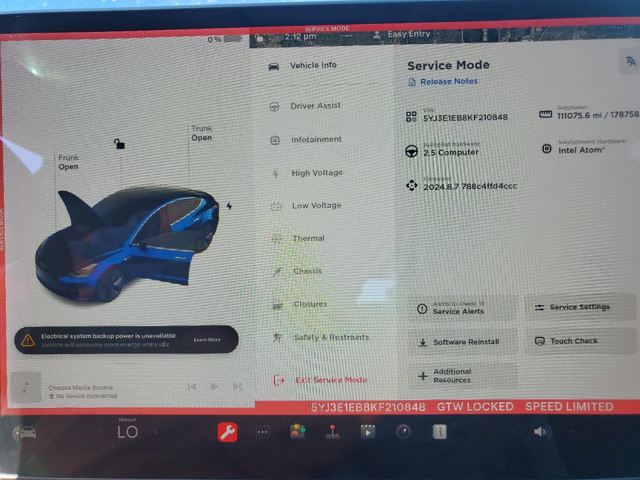 VIN 5YJ3E1EB8KF210848 2019 TESLA MODEL 3 no.9