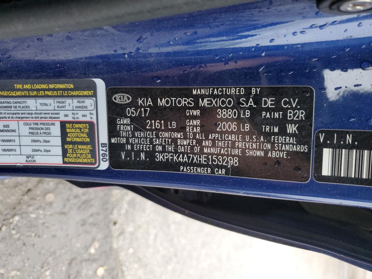 3KPFK4A7XHE153298 2017 KIA FORTE - Image 14