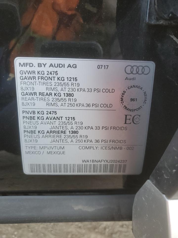 2018 Audi Q5 Premium Plus VIN: WA1BNAFYXJ2024237 Lot: 79913924