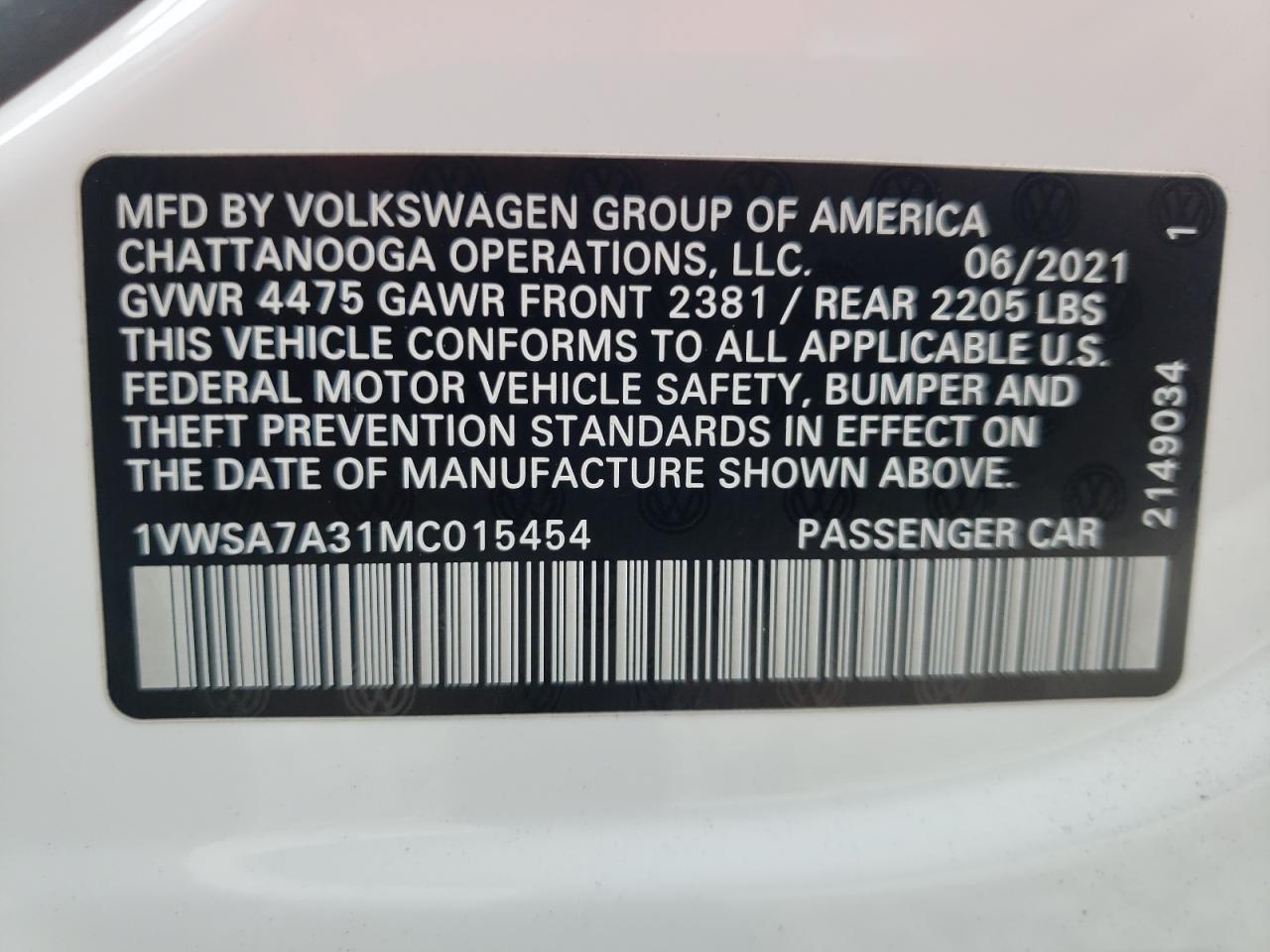 2021 Volkswagen Passat - Image 12