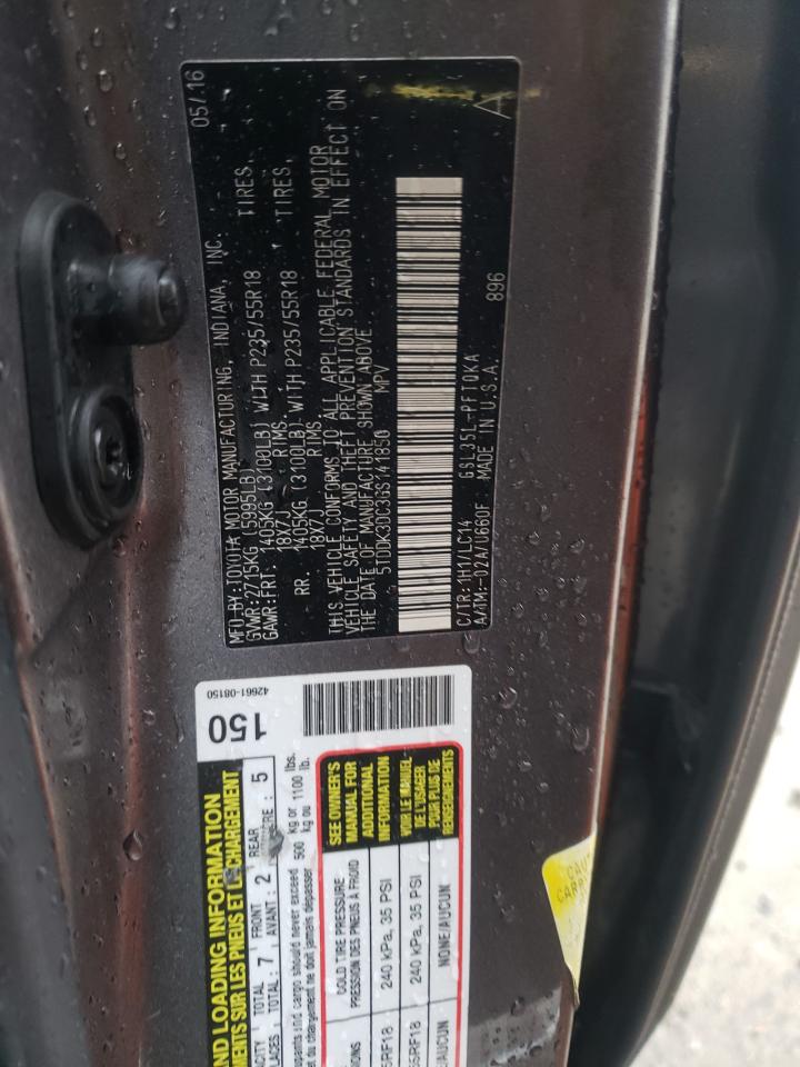 2016 Toyota Sienna Xle VIN: 5TDDK3DC3GS141850 Lot: 81605224