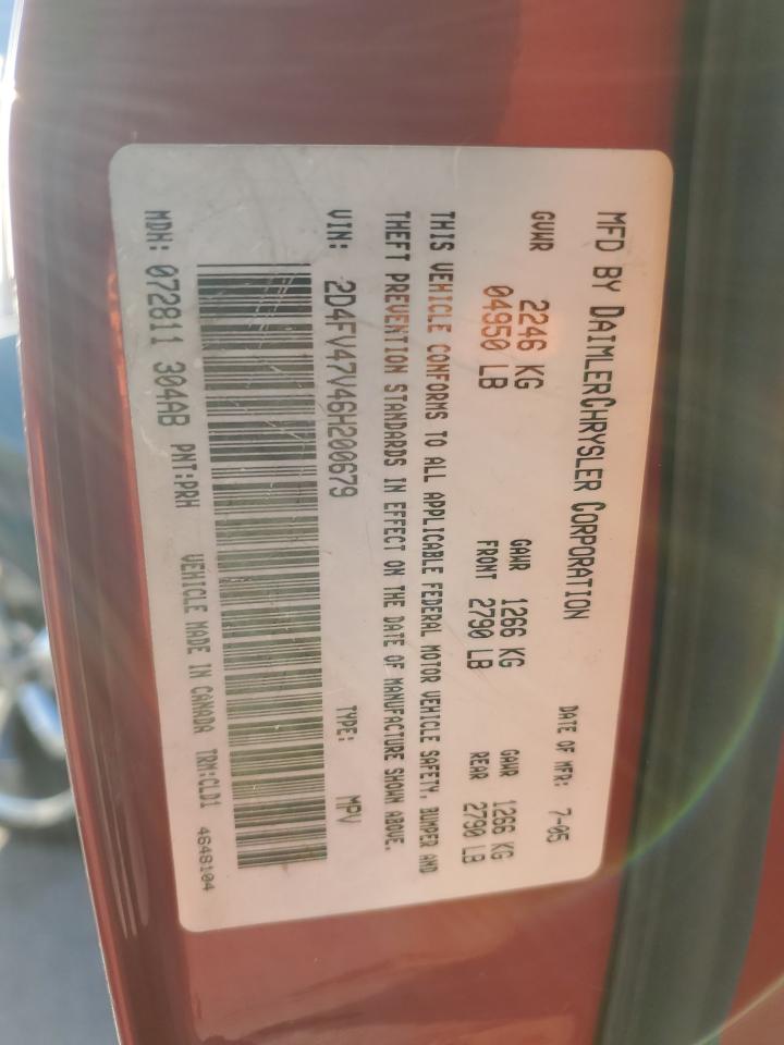 2006 Dodge Magnum Sxt VIN: 2D4FV47V46H200679 Lot: 80905844