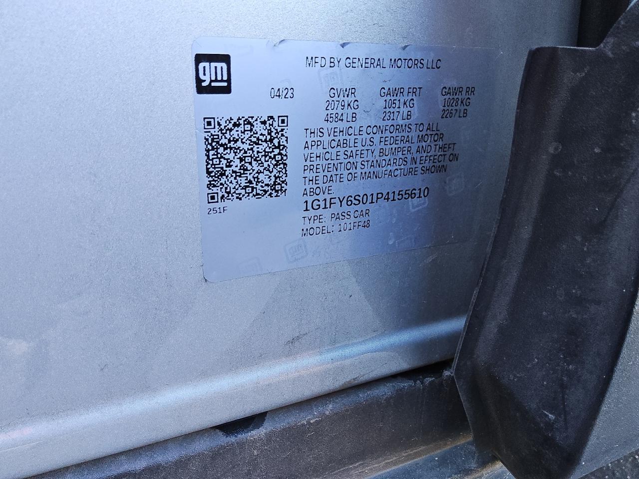 VIN 1G1FY6S01P4155610 2023 CHEVROLET BOLT no.13