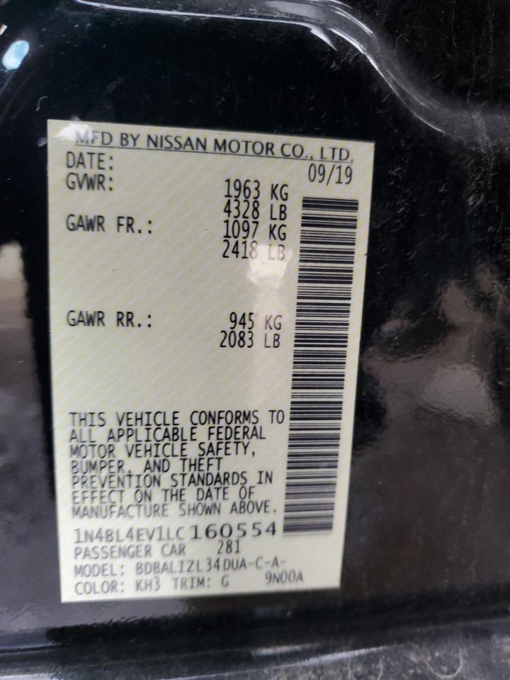 2020 Nissan Altima Sl VIN: 1N4BL4EV1LC160554 Lot: 81303384