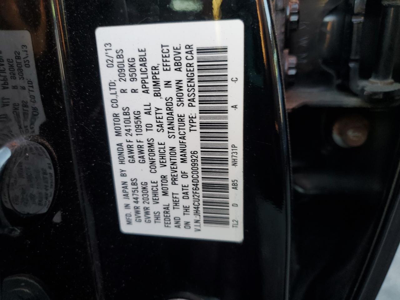 2013 Acura Tsx Tech VIN: JH4CU2F64DC009926 Lot: 78131274