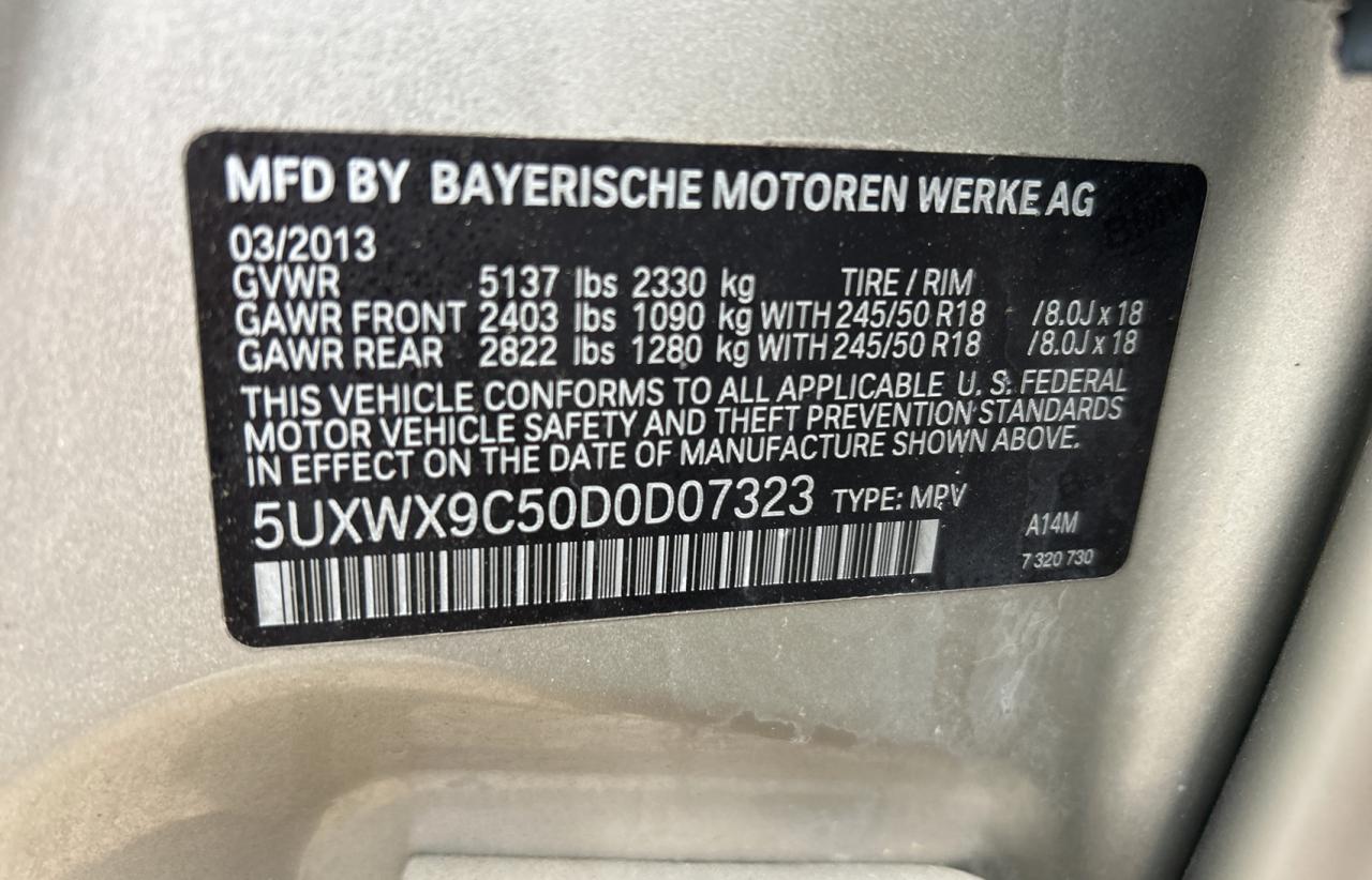 2013 BMW X3 xDrive28I VIN: 5UXWX9C50D0D07323 Lot: 81748864