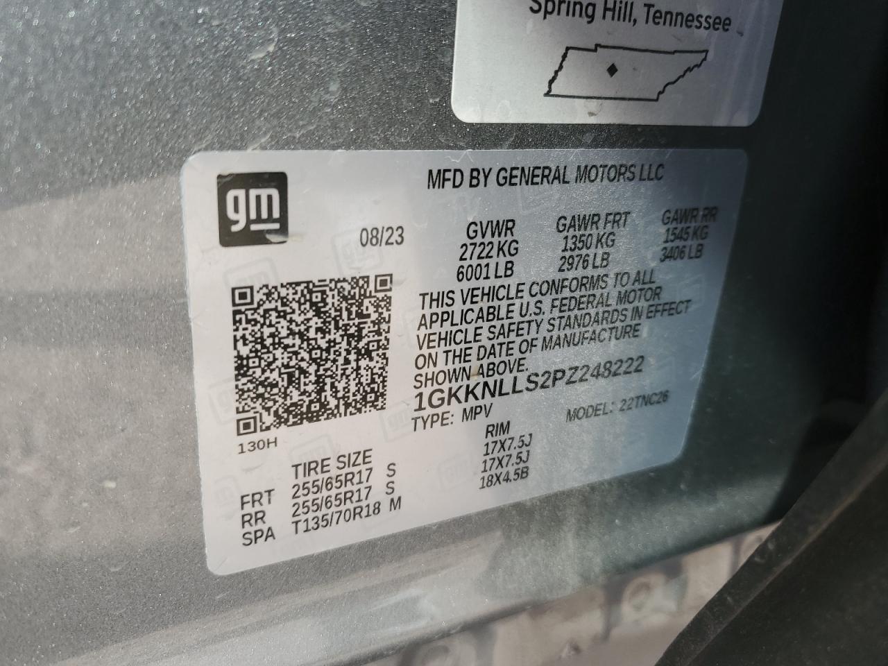 VIN 1GKKNLLS2PZ248222 2023 GMC ACADIA no.14