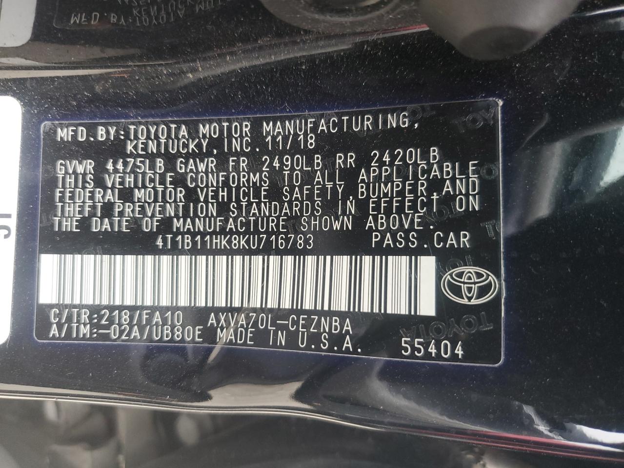 2019 Toyota Camry - Image 12