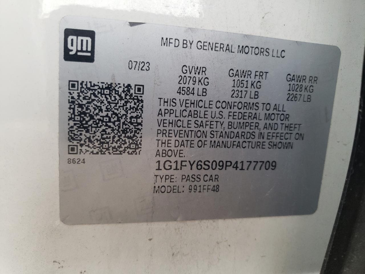 2023 Chevrolet Bolt Euv Lt VIN: 1G1FY6S09P4177709 Lot: 79126874