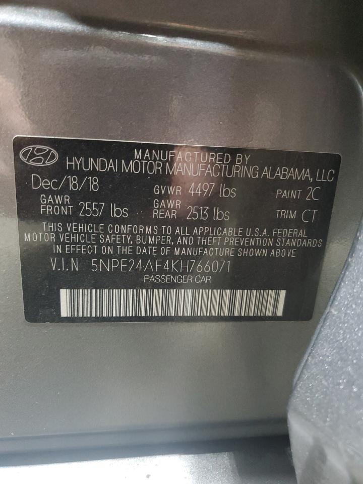 VIN 5NPE24AF4KH766071 2019 HYUNDAI SONATA no.13