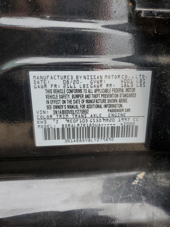 2020 Nissan Sentra Sr VIN: 3N1AB8DV8LY279892 Lot: 79530984