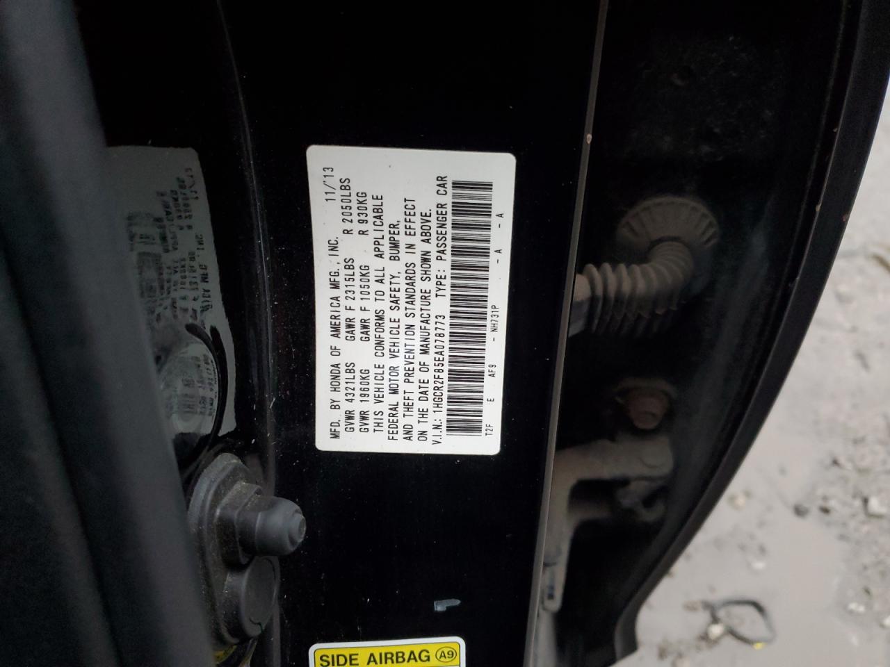 VIN 1HGCR2F85EA078773 2014 HONDA ACCORD no.12