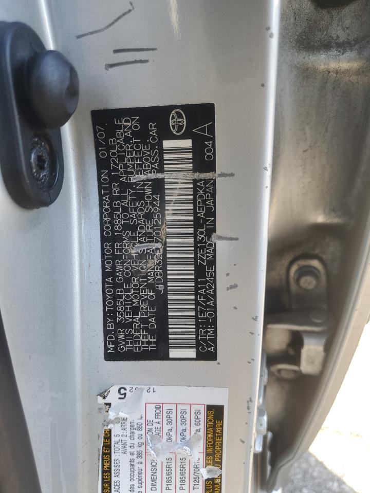 2007 Toyota Corolla Ce VIN: JTDBR32E670125944 Lot: 82139274