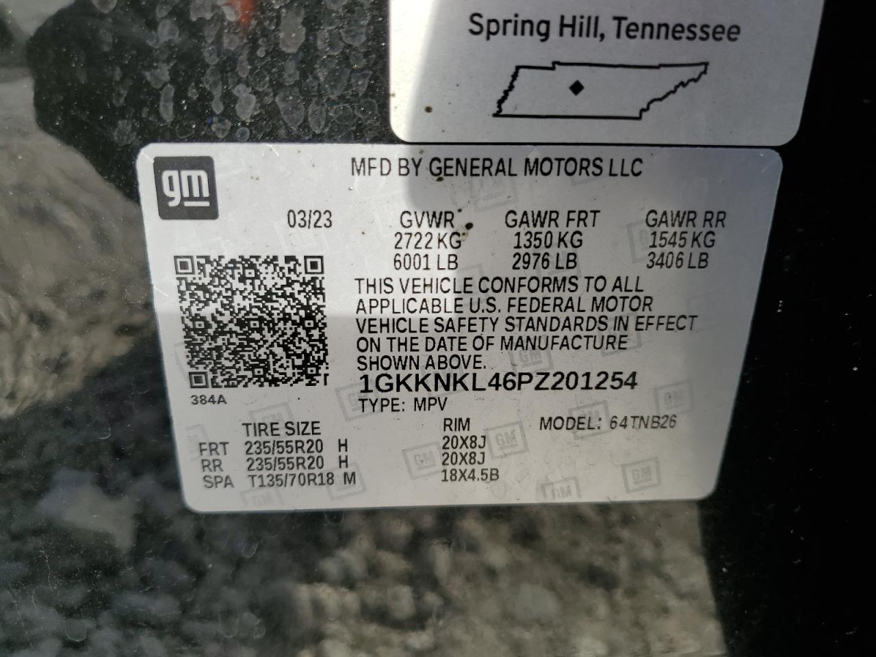 VIN 1GKKNKL46PZ201254 2023 GMC ACADIA no.13