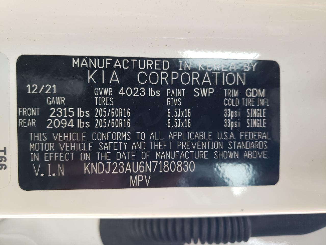 2022 Kia Soul Lx VIN: KNDJ23AU6N7180830 Lot: 82472044