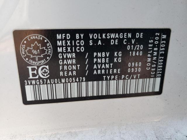 2020 VOLKSWAGEN GOLF   