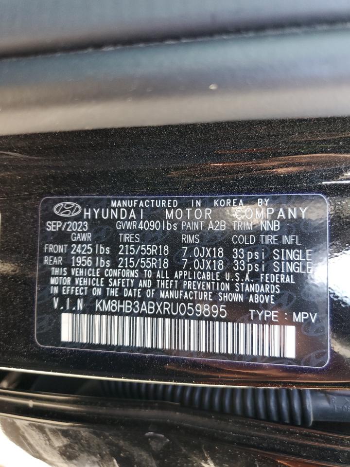 2024 Hyundai Kona Sel VIN: KM8HB3ABXRU059895 Lot: 81339754