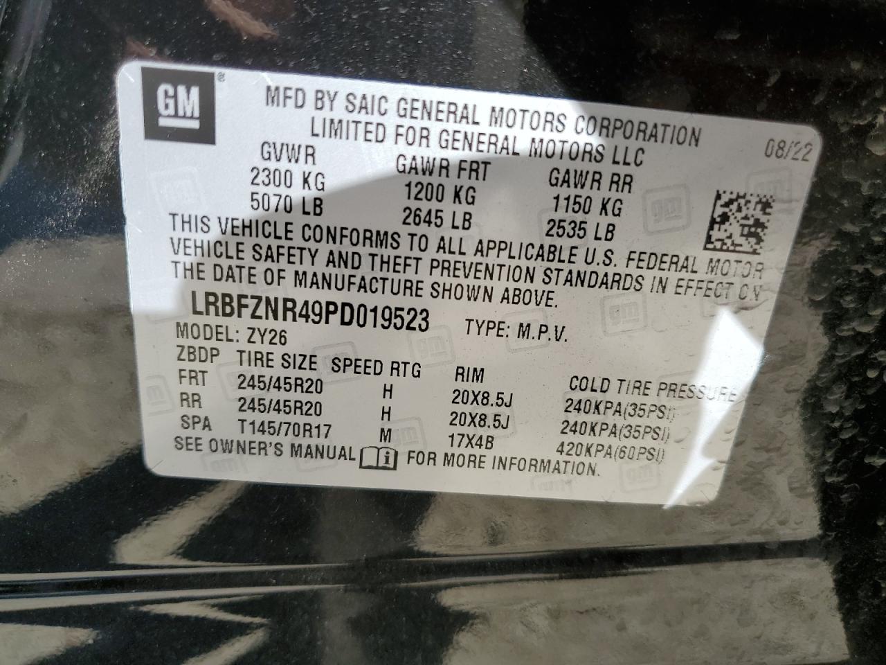 2023 Buick Envision Essence VIN: LRBFZNR49PD019523 Lot: 82112204