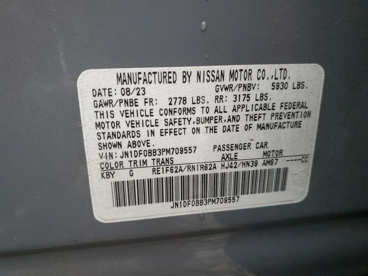 VIN JN1DF0BB3PM709557 2023 NISSAN ARIYA EVOL no.12