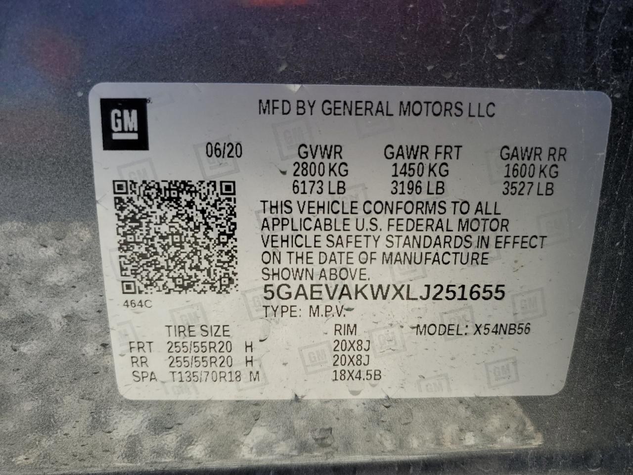 VIN 5GAEVAKWXLJ251655 2020 BUICK ENCLAVE no.13