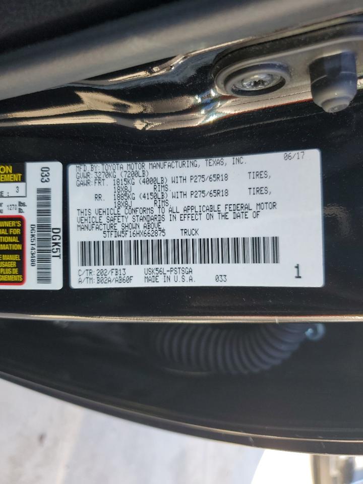 VIN 5TFDW5F16HX662875 2017 TOYOTA TUNDRA no.12