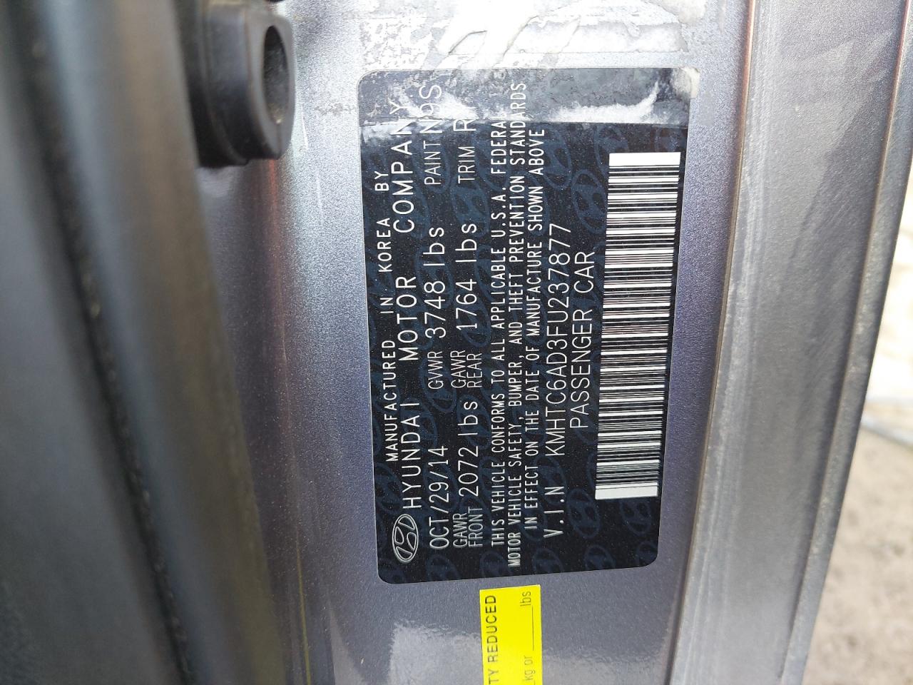 KMHTC6AD3FU237877 - 2015 HYUNDAI VELOSTER - #81007084