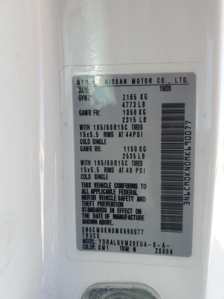 2021 Nissan Nv200 2.5S VIN: 3N6CM0KN0MK690077 Lot: 81922594