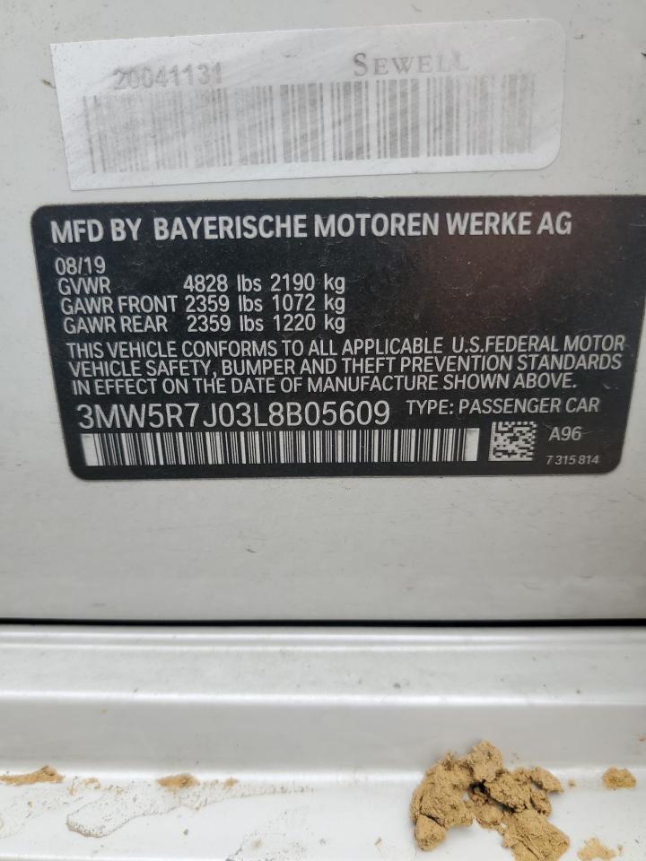 2020 BMW 330Xi VIN: 3MW5R7J03L8B05609 Lot: 79748364