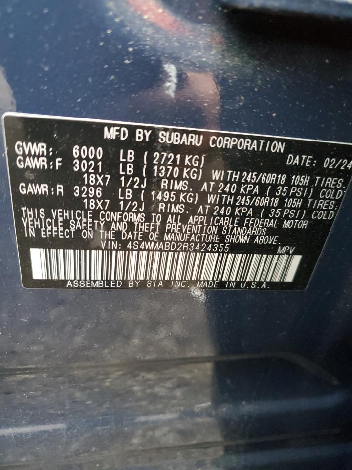 2024 Subaru Ascent Premium VIN: 4S4WMABD2R3424355 Lot: 81070764