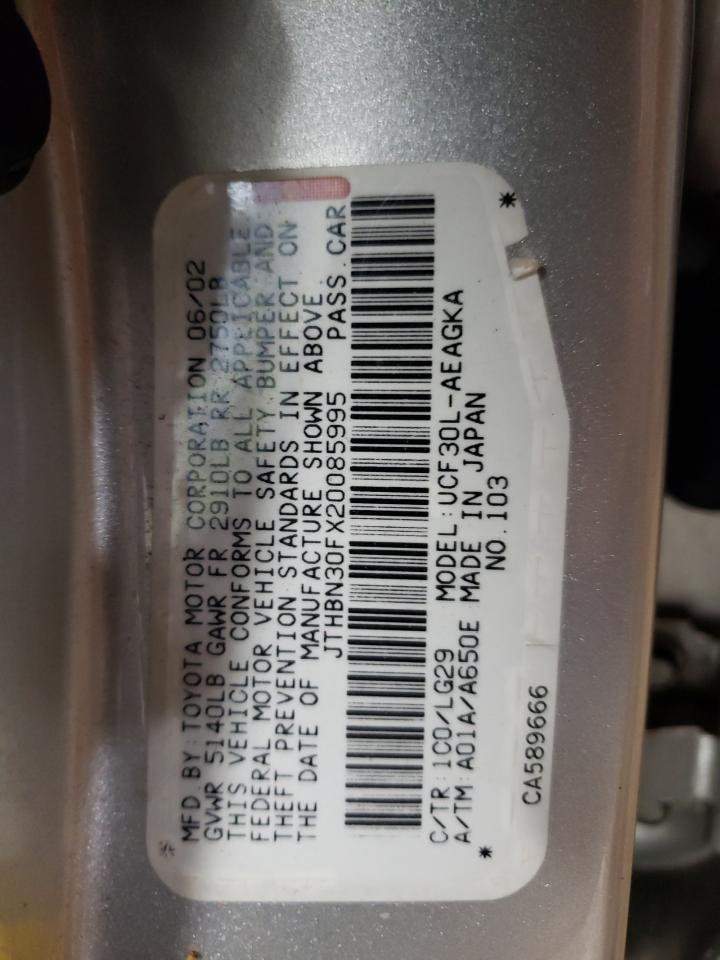 2002 Lexus Ls 430 VIN: JTHBN30FX20085995 Lot: 79060024