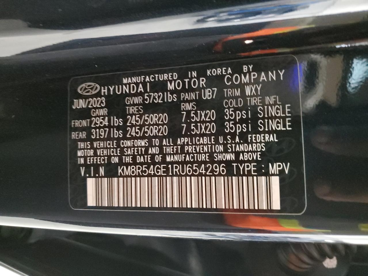 2024 Hyundai Palisade Limited VIN: KM8R54GE1RU654296 Lot: 79265554