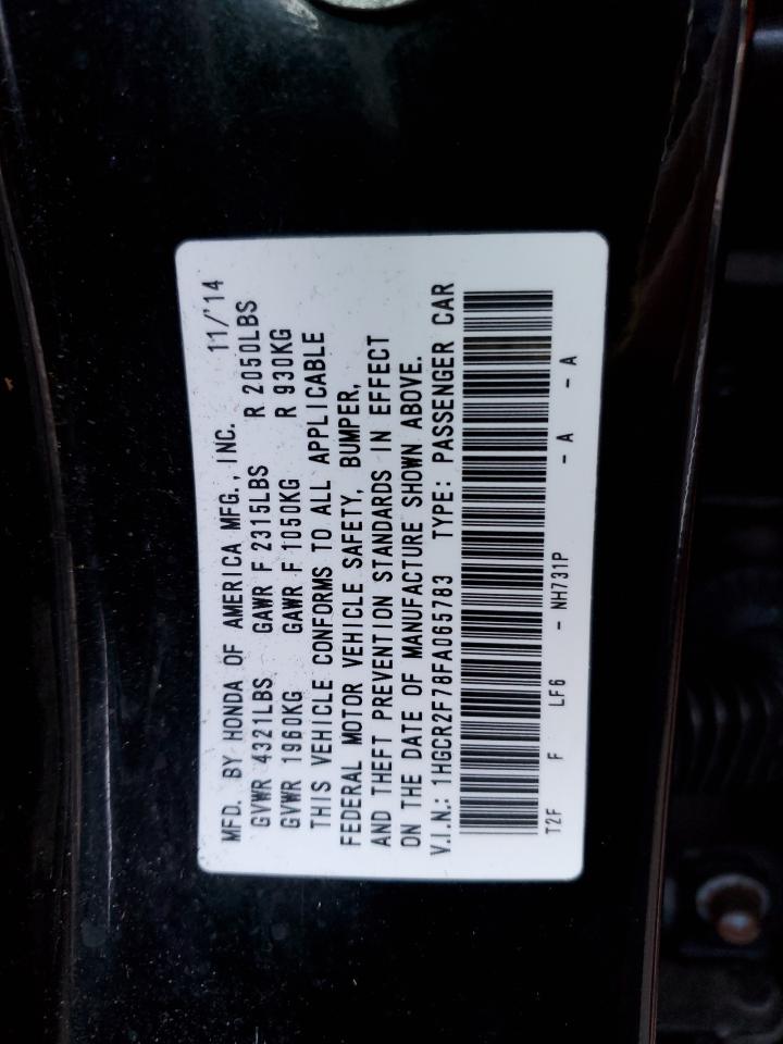 VIN 1HGCR2F78FA065783 2015 HONDA ACCORD no.13