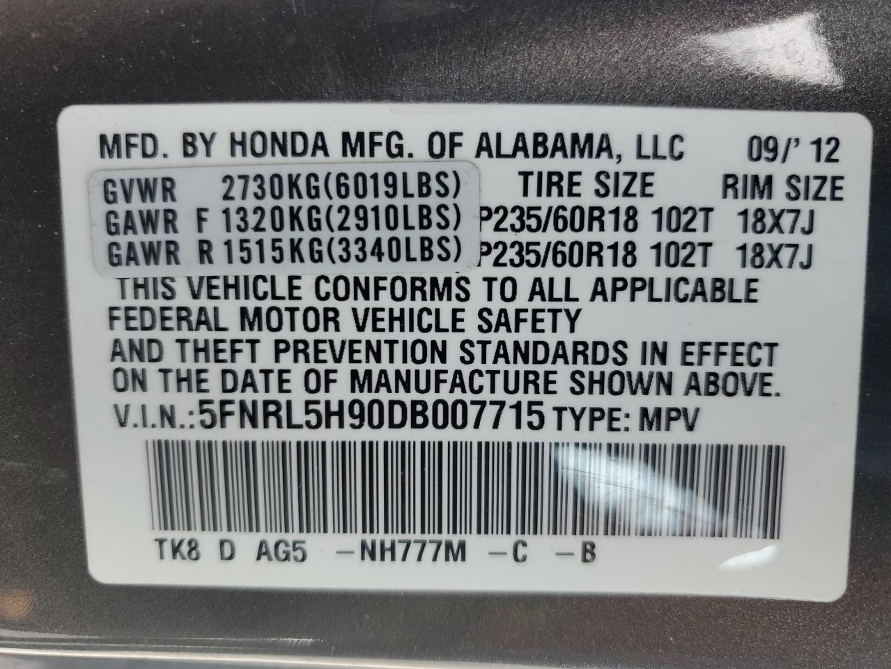 2013 Honda Odyssey - Image 14