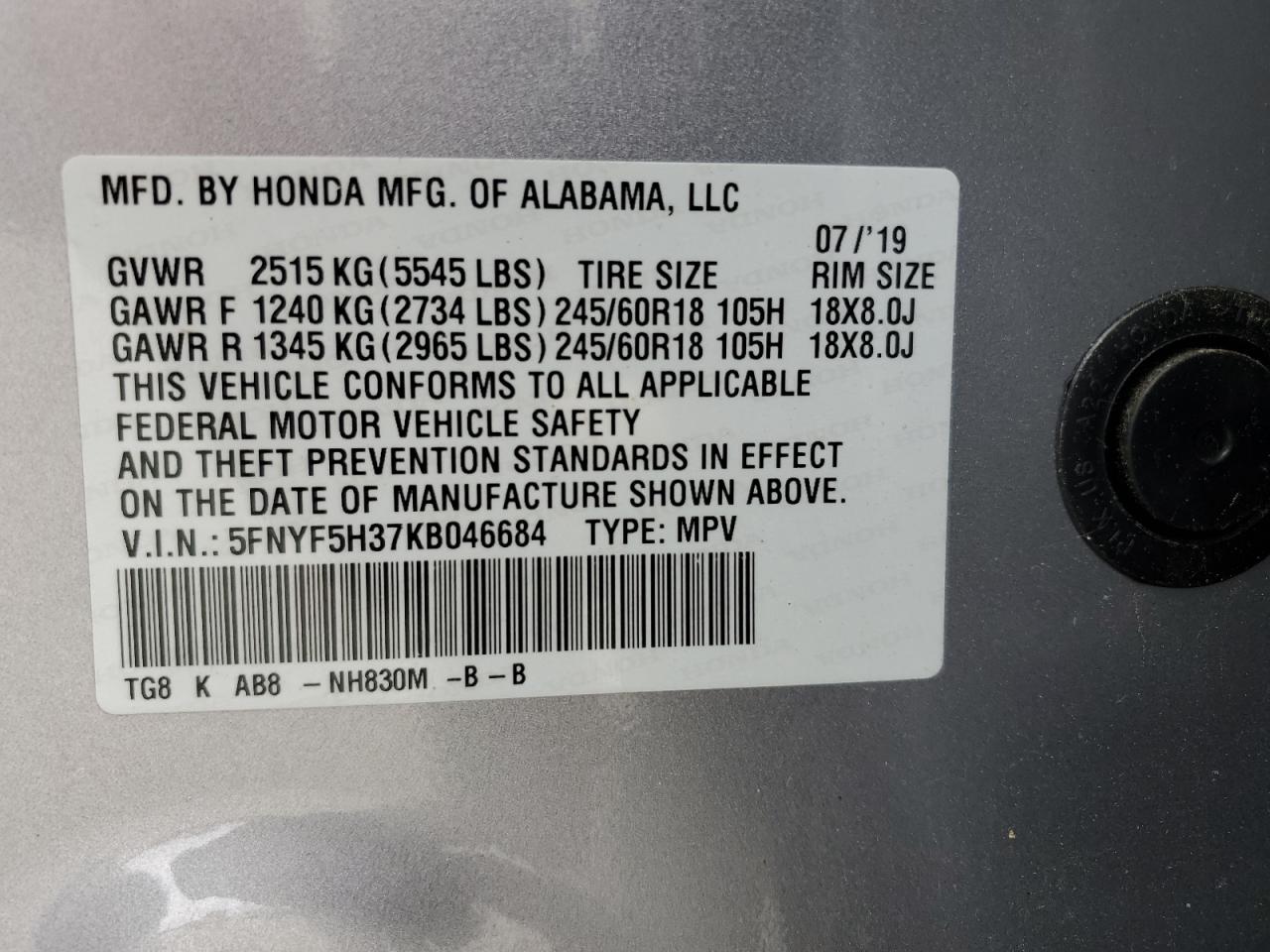 2019 Honda Pilot - Image 13